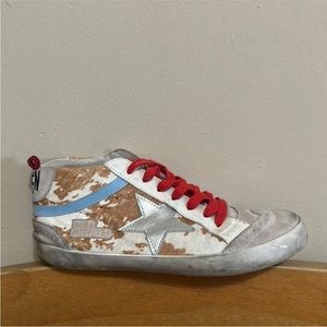 Golden Goose Mid Star Cow Print Sneakers Size 9